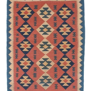 Dywan Kelim - Orientalny - 150 x 108 cm - rdza