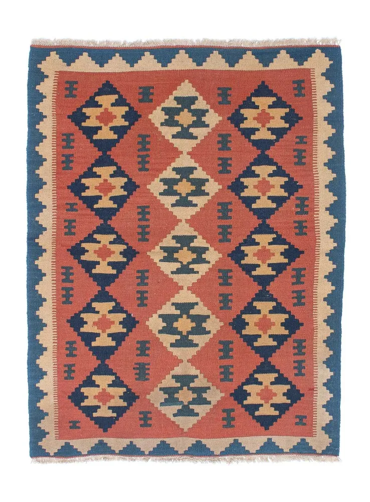 Dywan Kelim - Orientalny - 150 x 108 cm - rdza