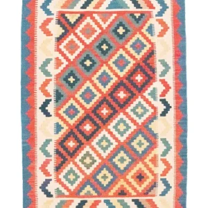 Dywan Kelim - Orientalny - 151 x 102 cm - niebieski