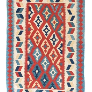 Dywan Kelim - Orientalny - 152 x 100 cm - czerwony