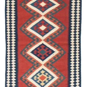 Dywan Kelim - Orientalny - 152 x 103 cm - czerwony