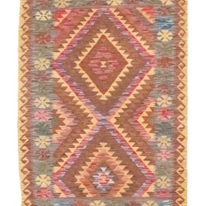 Dywan Kelim - Orientalny - 152 x 106 cm - brązowy