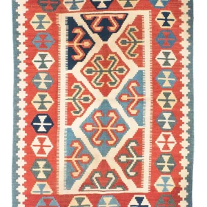 Dywan Kelim - Orientalny - 152 x 110 cm - czerwony