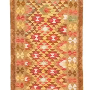Dywan Kelim - Orientalny - 152 x 95 cm - pomarańczowy
