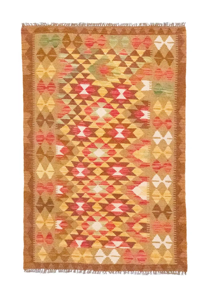 Dywan Kelim - Orientalny - 152 x 95 cm - pomarańczowy