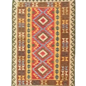 Dywan Kelim - Orientalny - 154 x 107 cm - zielona