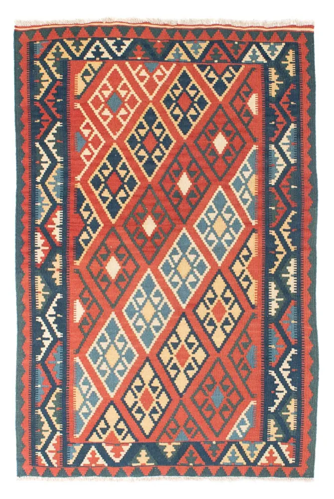 Dywan Kelim - Orientalny - 156 x 105 cm - rdza