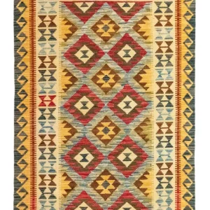 Dywan Kelim - Orientalny - 156 x 105 cm - zielona