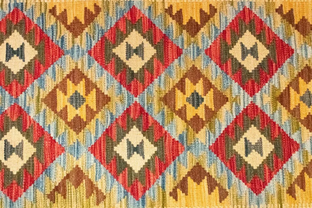 Dywan Kelim - Orientalny - 156 x 105 cm - zielona