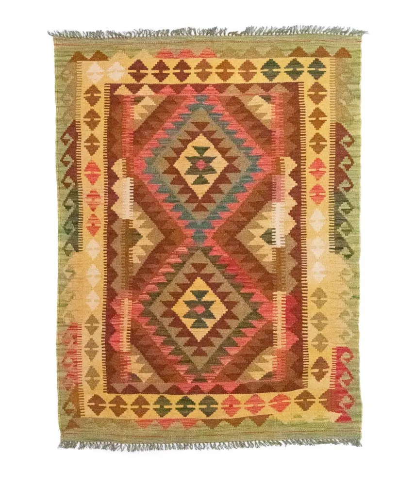 Dywan Kelim - Orientalny - 156 x 105 cm - zielona