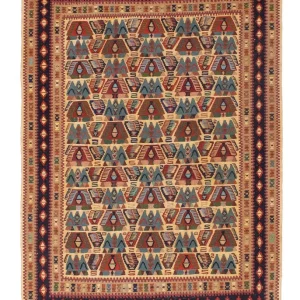 Dywan Kelim - Orientalny - 158 x 108 cm - jasnobrązowy