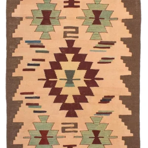 Dywan Kelim - Orientalny - 158 x 120 cm - jasnobrązowy