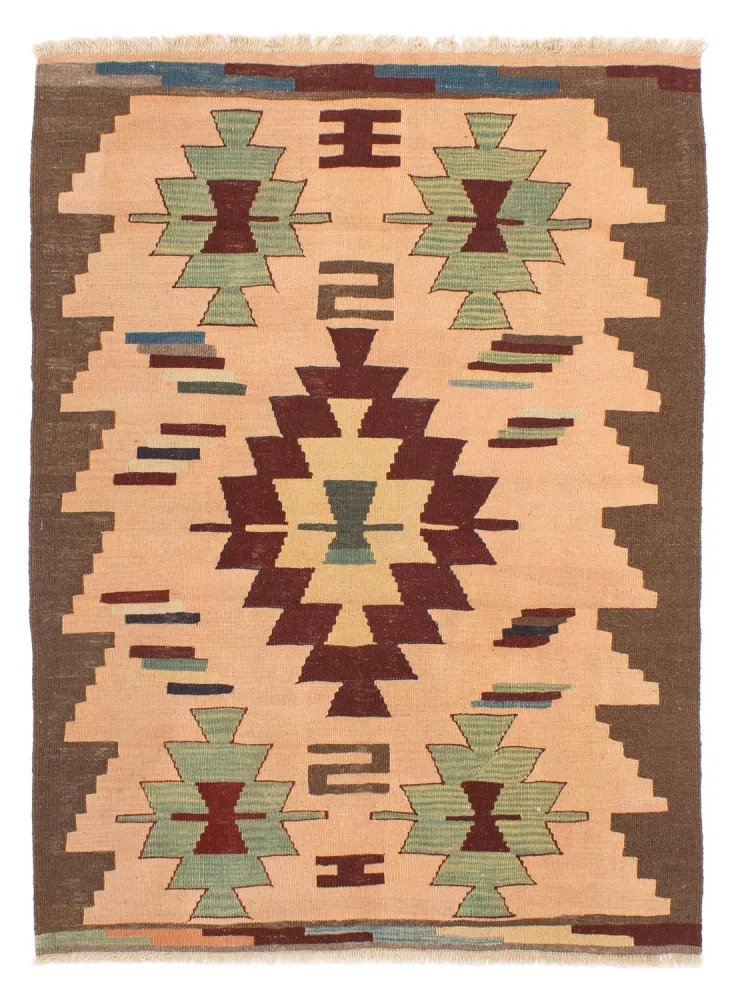 Dywan Kelim - Orientalny - 158 x 120 cm - jasnobrązowy