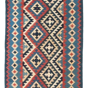 Dywan Kelim - Orientalny - 160 x 103 cm - niebieski