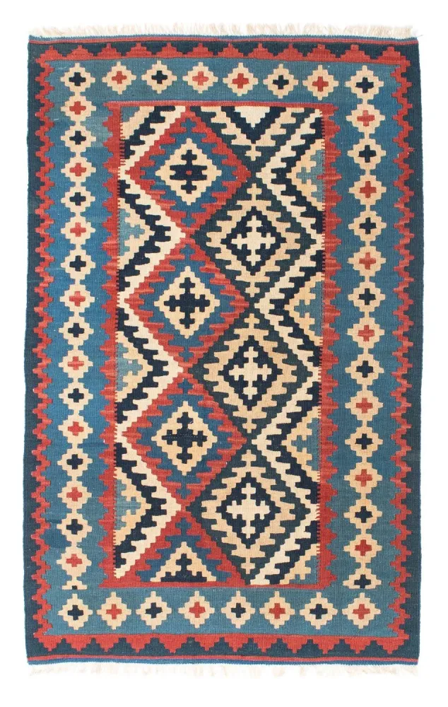 Dywan Kelim - Orientalny - 160 x 103 cm - niebieski