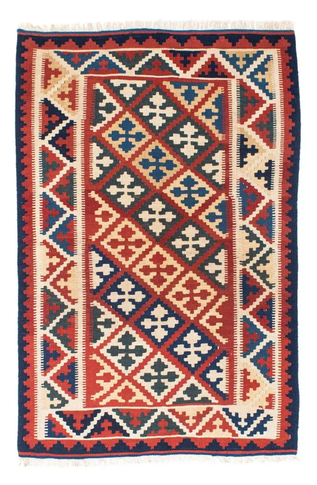 Dywan Kelim - Orientalny - 160 x 112 cm - czerwony