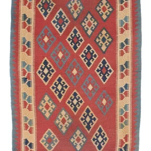 Dywan Kelim - Orientalny - 161 x 96 cm - ciemna czerwień