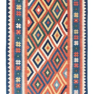 Dywan Kelim - Orientalny - 163 x 103 cm - rdza