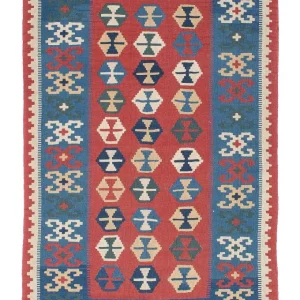 Dywan Kelim - Orientalny - 167 x 113 cm - niebieski