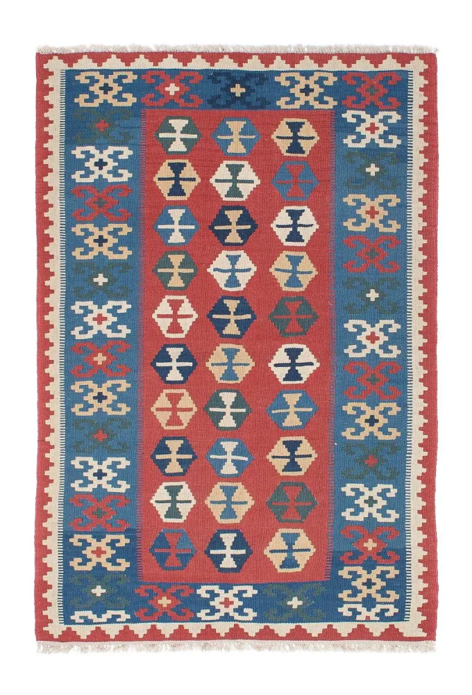 Dywan Kelim - Orientalny - 167 x 113 cm - niebieski