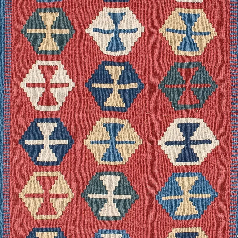 Dywan Kelim - Orientalny - 167 x 113 cm - niebieski