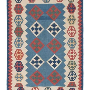 Dywan Kelim - Orientalny - 168 x 115 cm - niebieski