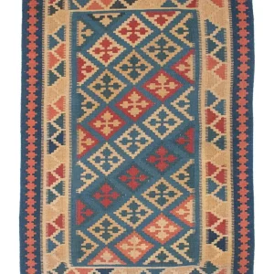 Dywan Kelim - Orientalny - 168 x 118 cm - niebieski