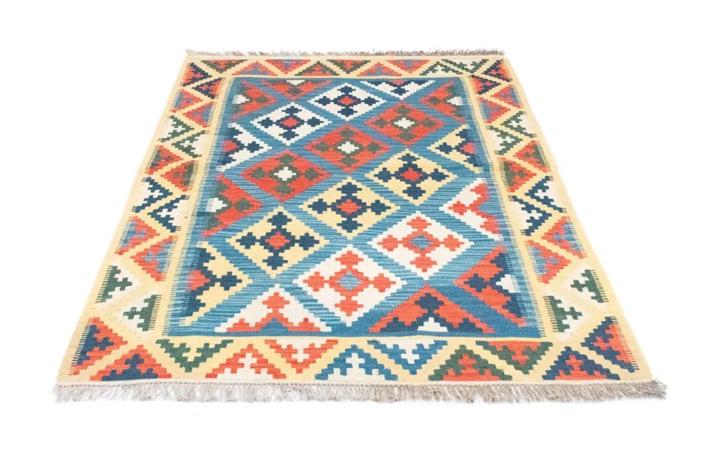 Dywan Kelim - Orientalny - 168 x 128 cm - niebieski