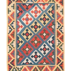 Dywan Kelim - Orientalny - 168 x 128 cm - niebieski