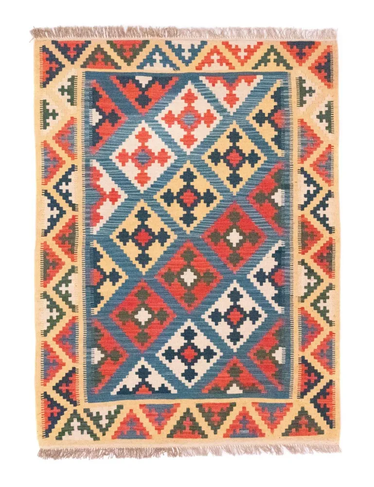 Dywan Kelim - Orientalny - 168 x 128 cm - niebieski