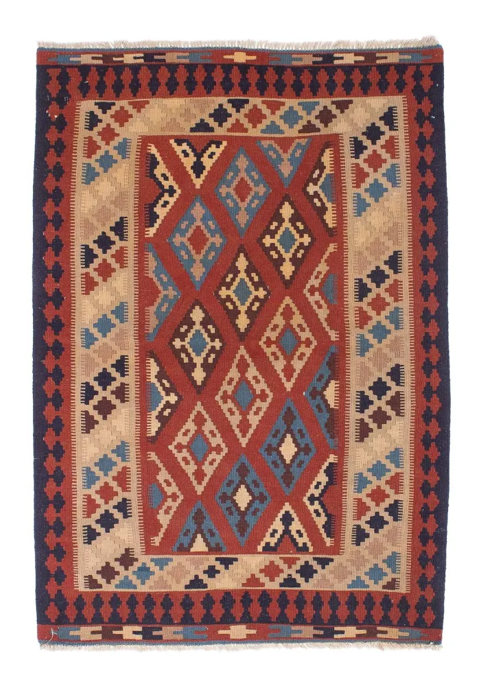Dywan Kelim - Orientalny - 170 x 114 cm - ciemna czerwień