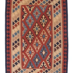 Dywan Kelim - Orientalny - 170 x 114 cm - ciemna czerwień