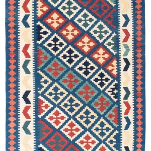 Dywan Kelim - Orientalny - 170 x 128 cm - niebieski