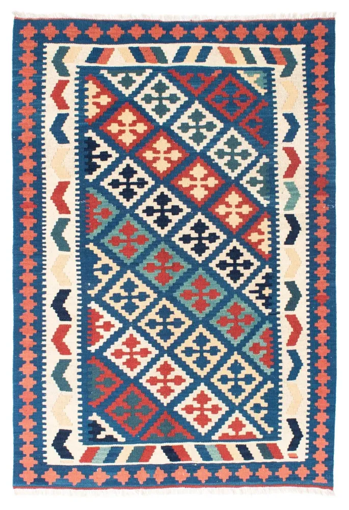 Dywan Kelim - Orientalny - 170 x 128 cm - niebieski