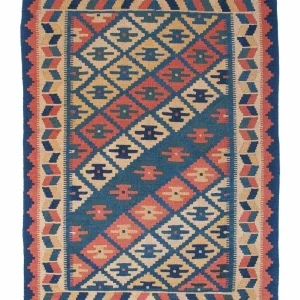 Dywan Kelim - Orientalny - 170 x 128 cm - wielokolorowy