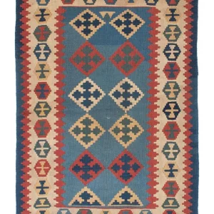 Dywan Kelim - Orientalny - 171 x 118 cm - niebieski
