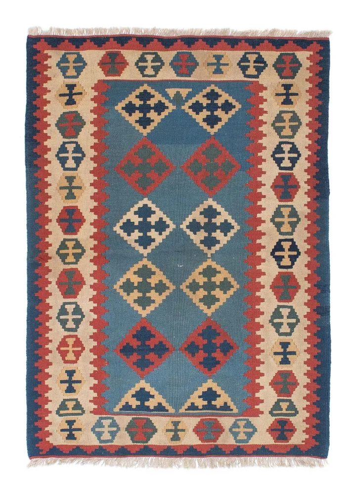Dywan Kelim - Orientalny - 171 x 118 cm - niebieski
