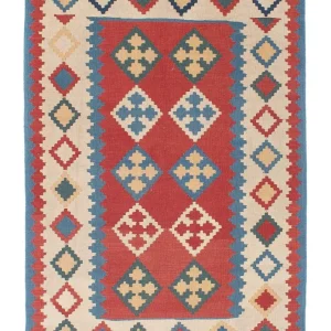 Dywan Kelim - Orientalny - 172 x 117 cm - ciemna czerwień