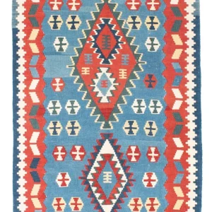 Dywan Kelim - Orientalny - 173 x 118 cm - niebieski