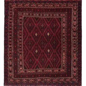 Dywan Kelim - Orientalny - 174 x 149 cm - ciemna czerwień