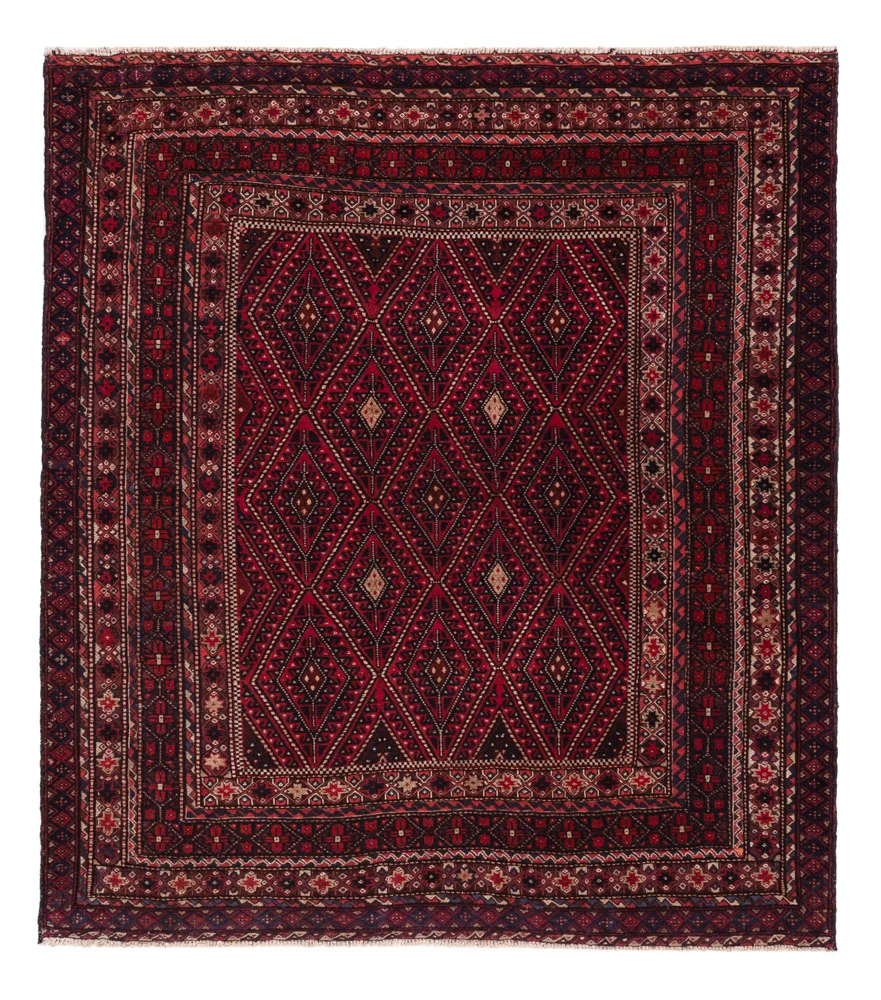 Dywan Kelim - Orientalny - 174 x 149 cm - ciemna czerwień