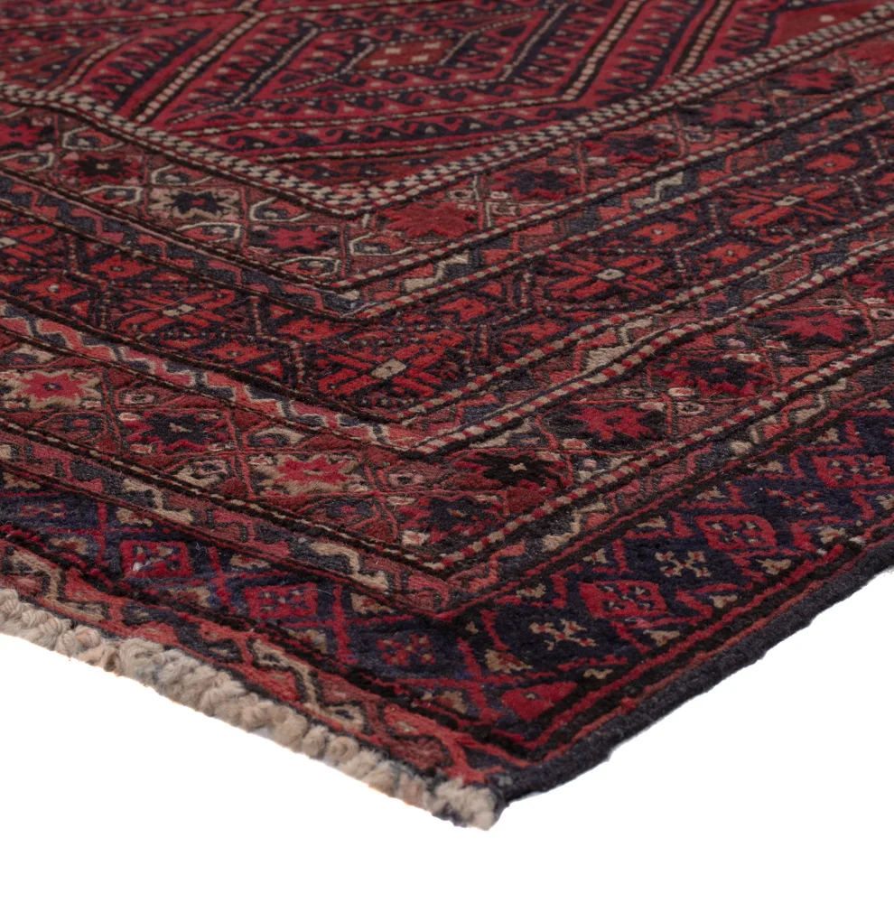 Dywan Kelim - Orientalny - 174 x 149 cm - ciemna czerwień