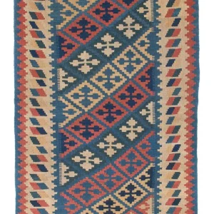 Dywan Kelim - Orientalny - 175 x 116 cm - niebieski
