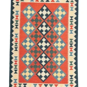 Dywan Kelim - Orientalny - 176 x 125 cm - pomarańczowy