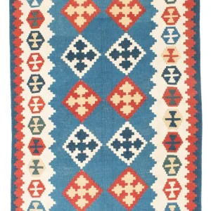 Dywan Kelim - Orientalny - 177 x 117 cm - niebieski