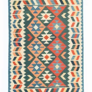 Dywan Kelim - Orientalny - 177 x 130 cm - niebieski