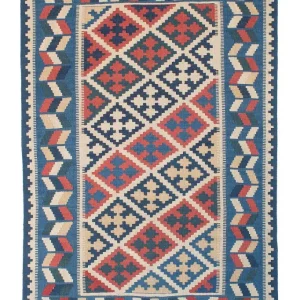 Dywan Kelim - Orientalny - 178 x 120 cm - niebieski
