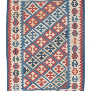 Dywan Kelim - Orientalny - 180 x 118 cm - niebieski