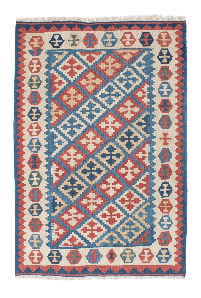 Dywan Kelim - Orientalny - 180 x 118 cm - niebieski