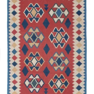 Dywan Kelim - Orientalny - 180 x 120 cm - ciemna czerwień